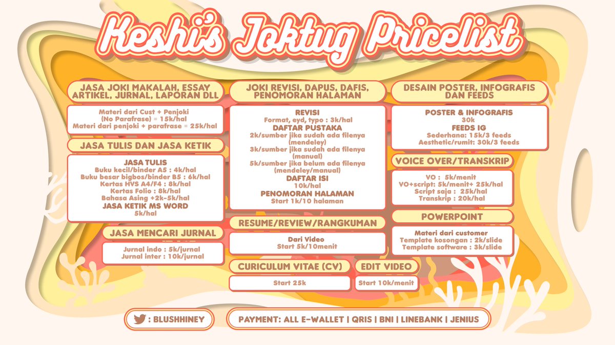 JOKI TUGAS BY <a href="/blushhiney/">keshi | close TUGAS ILKOM</a> is OPEN (｡•̀ᴗ-)✧

yang butuh joki tugas 𝐢𝐥𝐤𝐨𝐦, sosmed specialist, public relations, jurnalistik dan yang lain. aku bisa banget ya.

kalau joki bukan ilkom bisa kak? bisa! cek testinya disini! ⬇️
t.me/testinyakeshya…  #zonauang