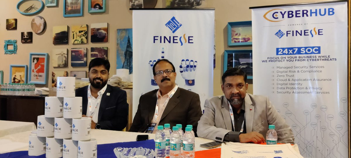 FinesseGlobal's tweet photo. Finesse at the "Multicity Cyber Security Congress 2022" in Bangalore today . 
Theme: New Normal Cyber Security, Emerging Technology Trends &amp; Adoption
Location: Fairfield by Marriott, Rajajinagar https://t.co/ccnFKMTDW8