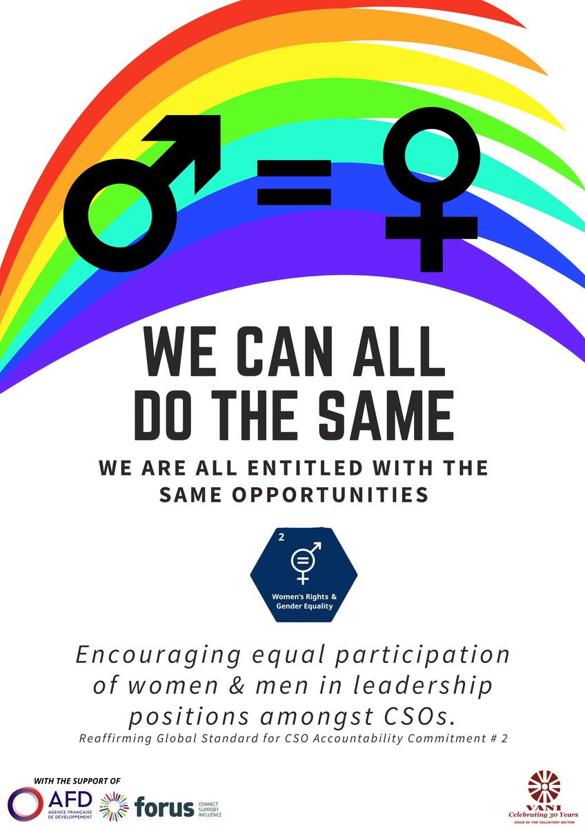 Women’s equal participation in leadership roles in all sectors is essential to achieving the SDGs by 2030. This Women's Equality Day, let us pledge to fill in this gap in the voluntary sector!! #WomensEqualityDay #womensequality #womenleadership #sdgs2030 #genderequality