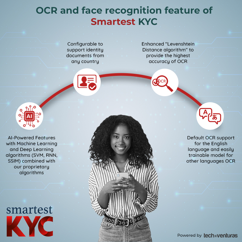 TVenturas's tweet photo. Here are a few of the exceptional functionalities of the OCR and Face recognition feature of our Smartest KYC 👇

Learn more - https://t.co/kVXN3Znwn6

#Digitalkyc #ekyc #knowyourcustomer #Techventuras #SmartestKYC #Skyc #Opensource #Api #banking #regtech #innovation #ocr https://t.co/azkcqO5eDl