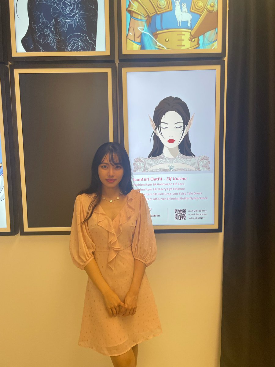 EternalCheryl's tweet photo. I love this composable Elf Karina from @IconGirlNFT 

Amazing venue by @web3nycgallery 

#NFT #FashionNFT #IconGirl #Web3 #Crypto #ETH #Gallery #NFTArt https://t.co/6tNiyS9szV