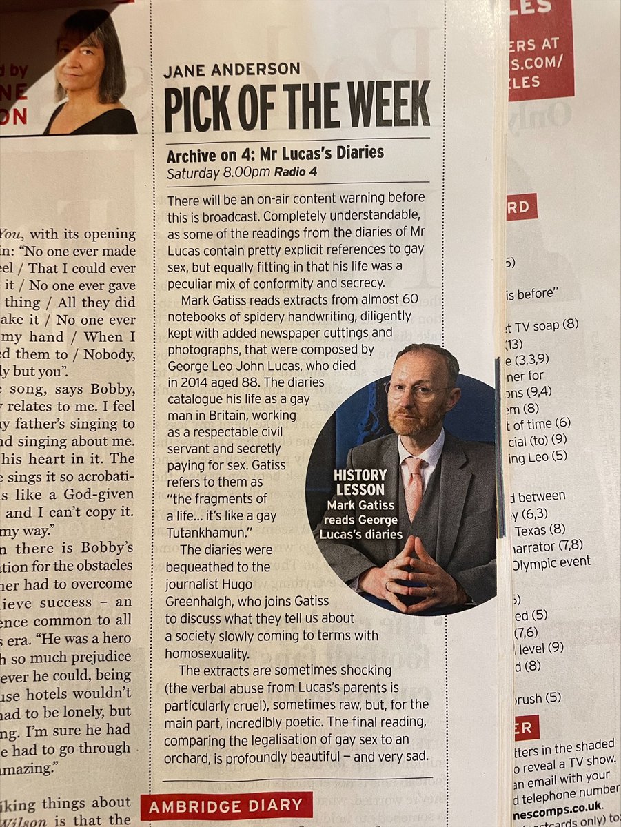 DavidCookUK's tweet image. And Mr Lucas gets 'Pick of the Week' from the Radio Times. Not sure he would be happy about that!