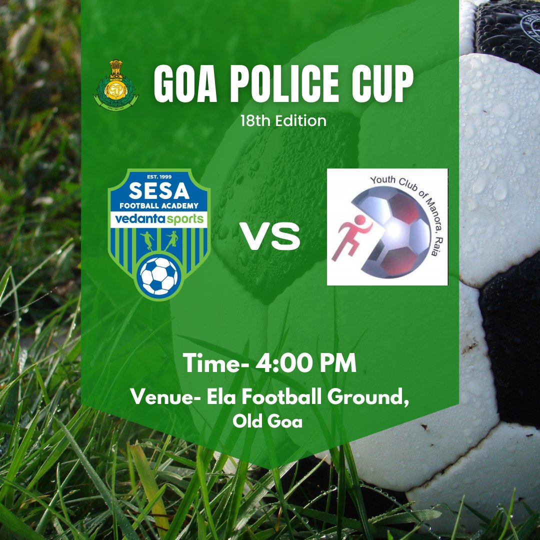 SesaFootball's tweet photo. Beginning our journey at Goa Police Cup's 18th Edition today. Time to score and roar! All the best boys. π₯
#Vedanta #VedantaSports #SesaFootballAcademy #GoaPoliceCup https://t.co/JLDWIWYlSx
