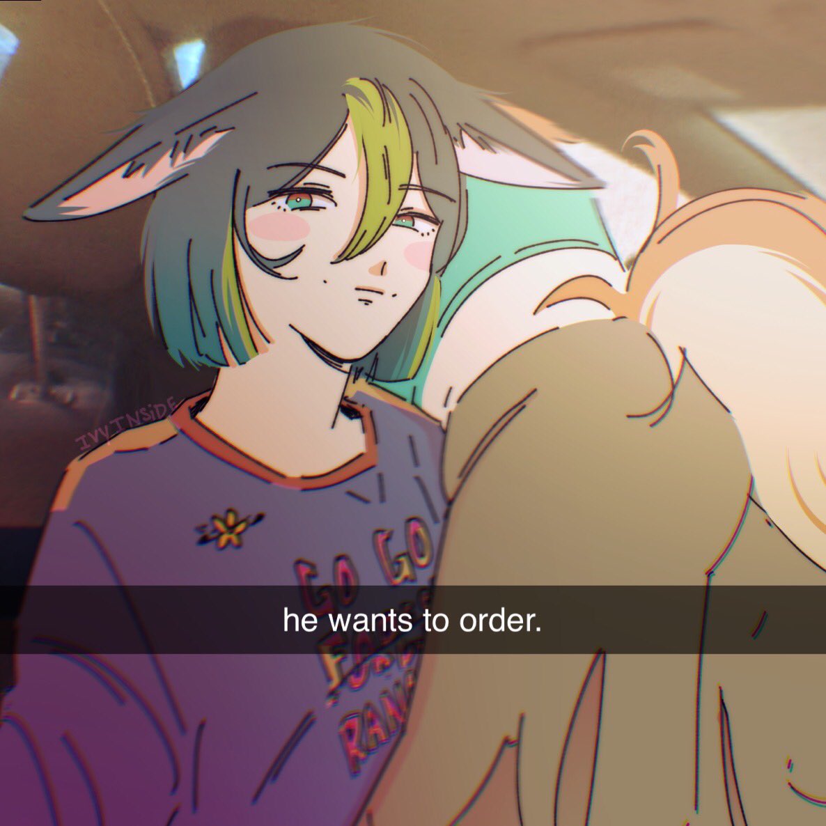 IvyInside's tweet photo. just a ranger and his general bf grabbing some fast food. 💛💚
couldn’t pass up the opportunity to join in on this meme with a Tighnari & Gorou drawing.
#GenshinImpact #Tighnari #tighnarigenshin #generalgorou #sumeru #Genshinfanart #tighgor https://t.co/DWtptLWP1P