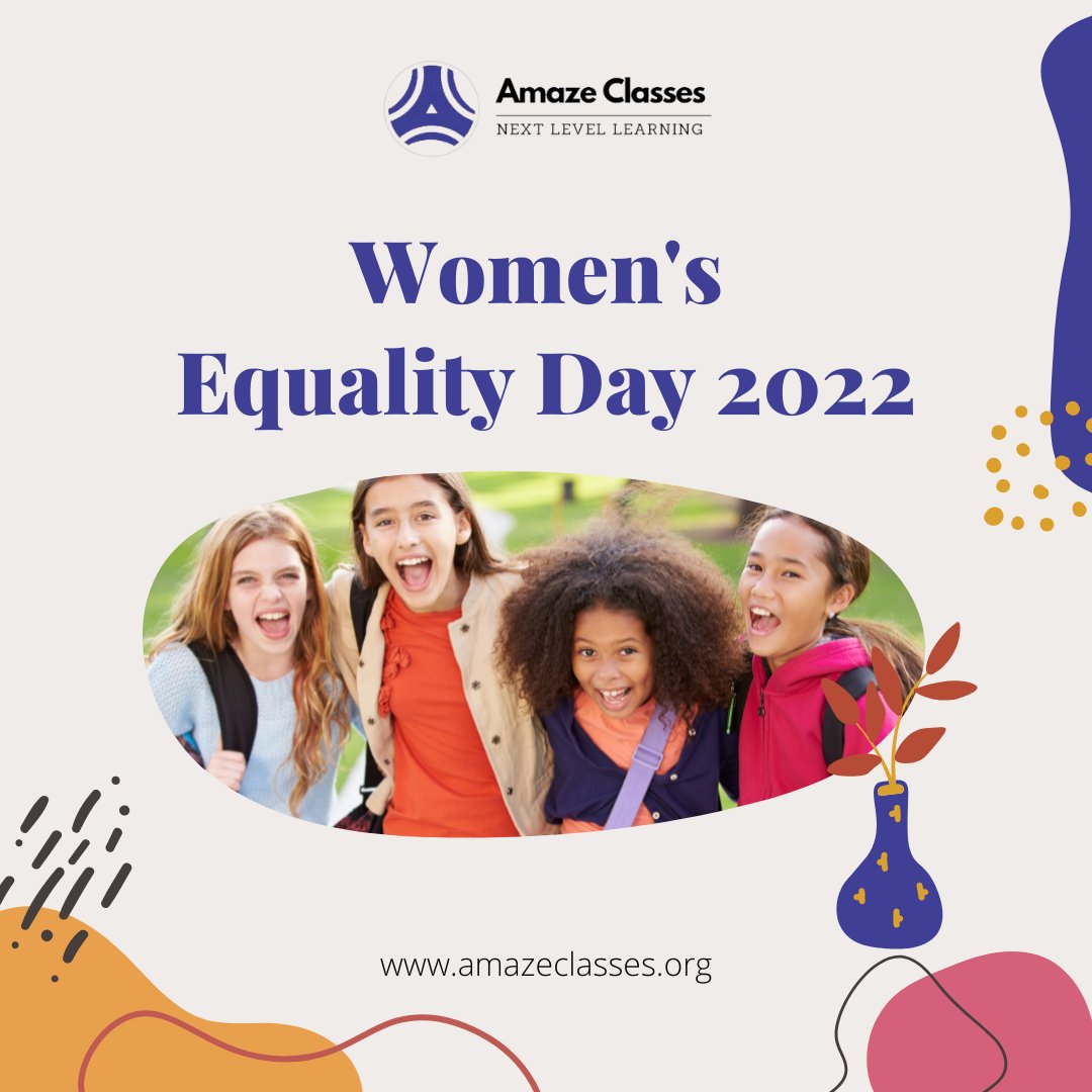 classes_amaze's tweet photo. Equality means that everyone has an equal right to be treated fairly. It means that women have an equal right to be respected and included in society, both at home and in the workplace. Women's equality day wishes💜

#womensequalityday #womensequalityday2022 #women #womensday https://t.co/gKUbuUw7SD