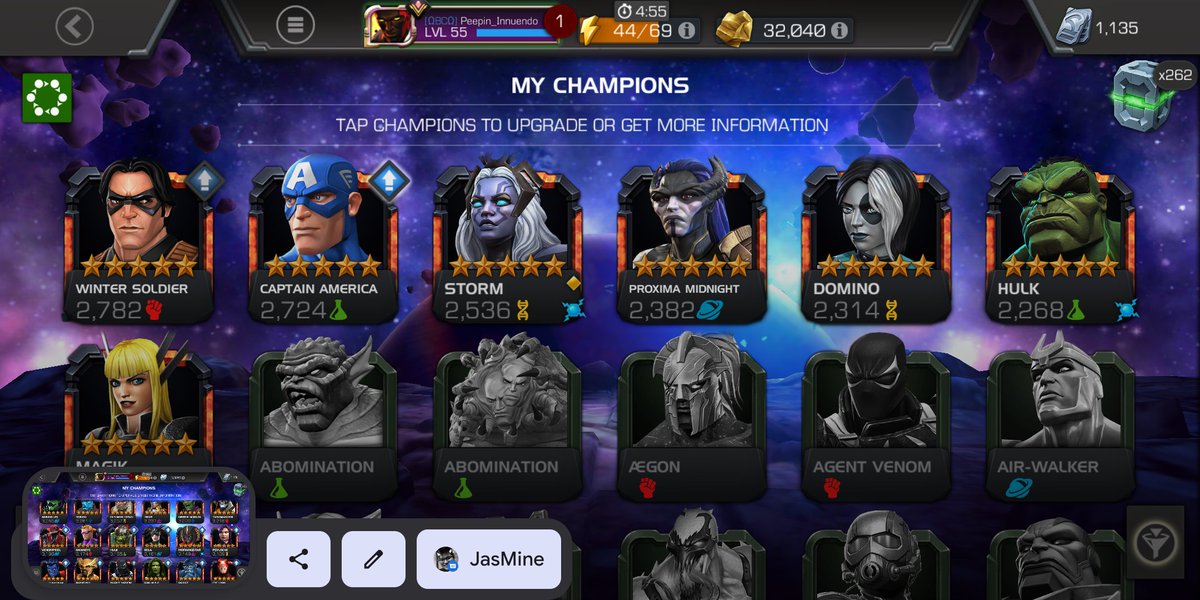 DeepDaemon's tweet photo. @ContestChampion BG! My Last milestone was UC, and have hit a wall as to where I should focus, EQ or story? Also, should I invest in specific masteries, given my roster? Also, Happy Birthday! I love you! Big fan since 2015! https://t.co/yXDAq3uhCh