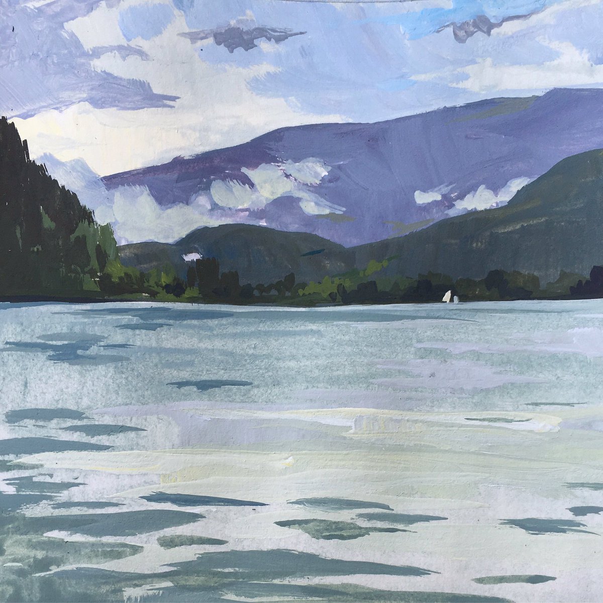 Lakeside Gouache #5 🌦 #lake #gouache #austria #ossiachersee #artistsontwitter
