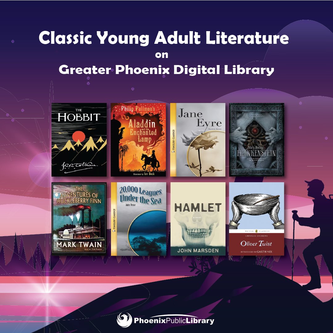 PhxLibrary's tweet photo. Tried & true, these literary works have a universality & timelessness about them that appeals to generation after generation. Also look to new classics. π Get started w/ YA #ClassicLit from the #GPDL! Tag #JustReadPPL to share what you're reading. https://t.co/M7hSBlCl1a https://t.co/wWwdOWnTyR