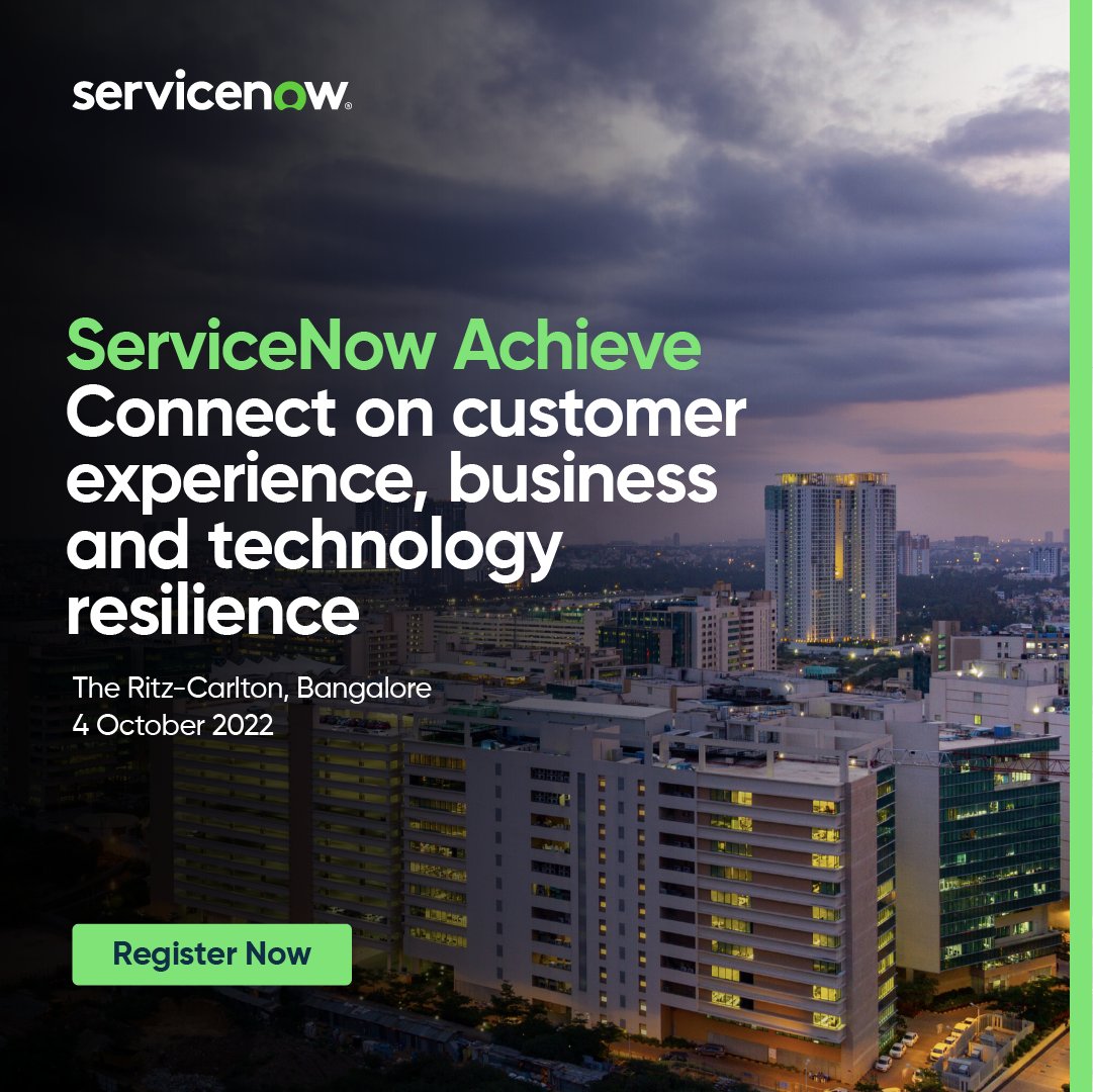 Abhilash023's tweet photo. Transform the world of work and ACHIEVE.

Discover how technology can drive your business strategies, resilience and efficiencies to the next level. Join us in person at ServiceNow Achieve for industry dialogues, networking and more!

Register now: https://t.co/9ryhfdoDER https://t.co/bhxOiDwcAs