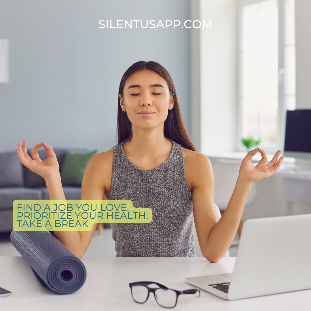 silentusapp's tweet photo. Find a job you love. Prioritise your health. Take a break.

#worklifebalance #mindset #productivity #health #lifestyle #work https://t.co/EUM73fxFgM