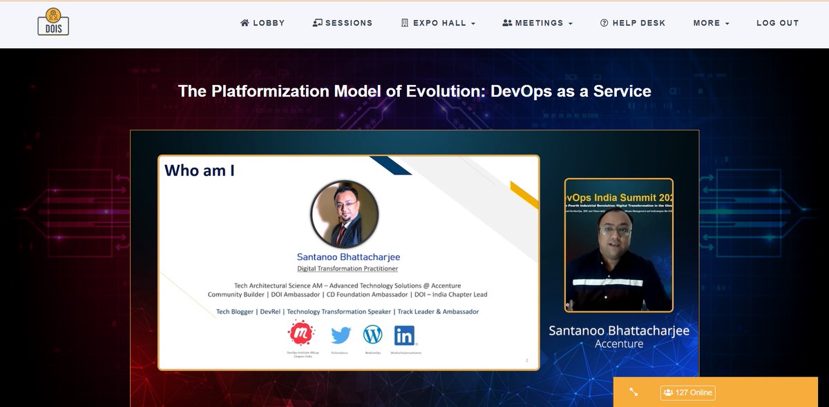 Santanoo Bhattacharjee -Solution Architect from <a href="/Accenture/">Accenture</a> talking about the topic of "The Platformization Model of Evolution: DevOps as a Service" streaming now on #DOIS22 -
ow.ly/SNuw50KsM6O
#DevOpspractitioners #devopsbestpractices #digitaltransformation #fridaymorning