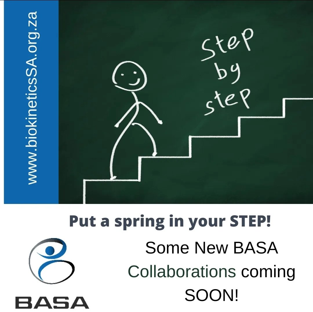 BiokineticsSA's tweet photo. 📢Look out for some news from BASA next week on Spring Day.
Here's a hint: Put a Spring in your STEP! BASA is keeping to our Vision: To be a Recognized leader and vital COLLABORATOR within the Health Sector.#nextlevelbio #rewardsprogram #biokineticssa #thefuturebio #collaboration https://t.co/r5T4PrcRX8
