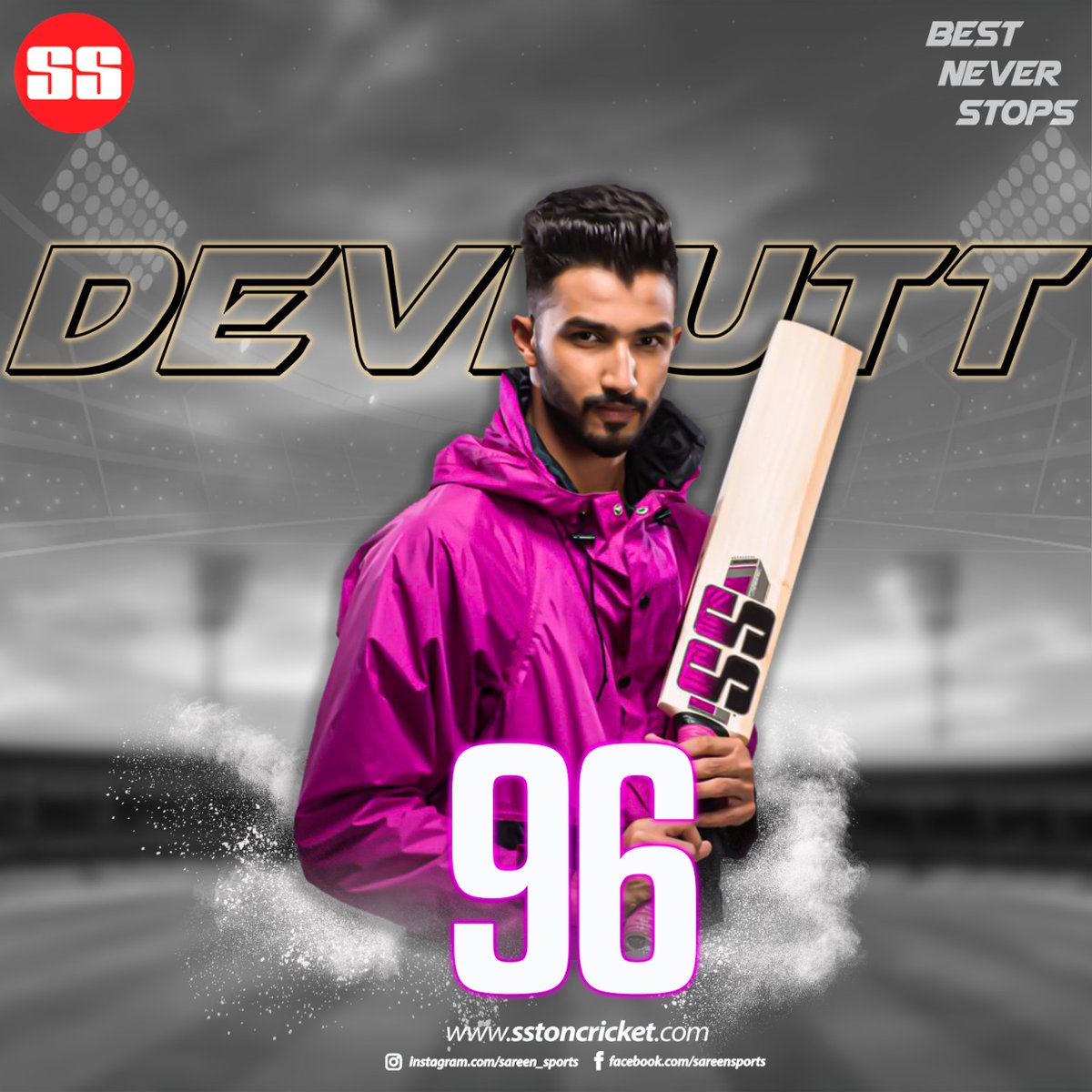 SareenSports's tweet photo. Devdutt Padikkal hits 96 runs with his
SS weapon

#cricket #cricket_means_ss #cricketlovers #sstonbats #teamsston #bestneverstops

https://t.co/iwkyke955L https://t.co/MdXs1SDZpe