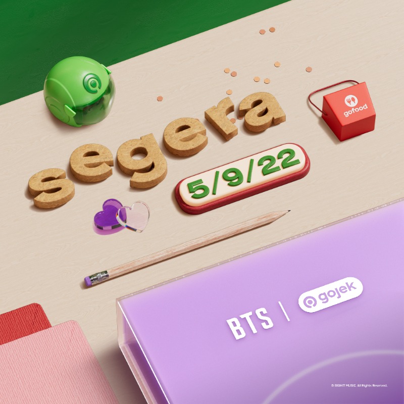 gofoodindonesia's tweet photo. Psst...Ada kejutan dari #BTSGojek &amp; #BTSGoFood nih! Nantikan di 5 September 2022! 💜