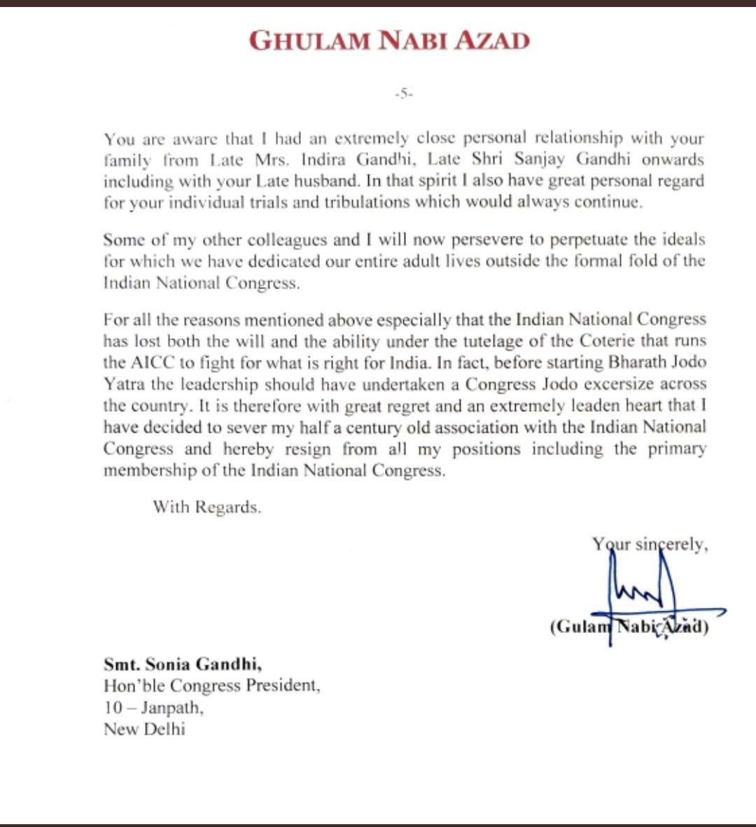 Anurag pathak (@anuragpathak100) on Twitter photo #Congress top leader #Gulamnabiazad resigns from all d designations. It's a big blow 4 d party. #गुलामनबीआजाद #soniagandhi #RahulGandhi <a href="/republic/">Republic</a> <a href="/ZeeNews/">Zee News</a> <a href="/anujakapurindia/">Anuja Kapur</a> <a href="/mamta_kale/">Mamta Painuly Kale</a> <a href="/Anjaildubey/">Anjali Bhardwaj</a> <a href="/pushpa3455/">PUSHPANJALI</a> <a href="/kvi10981098/">🇮🇳</a> <a href="/htTweets/">Hindustan Times</a> <a href="/TimesNow/">TIMES NOW</a> <a href="/NewsX/">NewsX World</a> <a href="/ZoomTV/">@zoomtv</a> <a href="/ABC/">ABC News</a> <a href="/CNN/">CNN</a> <a href="/ANI/">ANI</a> <a href="/PTI/">PTI</a> #Congress top leader #Gulamnabiazad resigns from all d designations. It's a big blow 4 d party. #गुलामनबीआजाद #soniagandhi #RahulGandhi <a href="/republic/">Republic</a> <a href="/ZeeNews/">Zee News</a> <a href="/anujakapurindia/">Anuja Kapur</a> <a href="/mamta_kale/">Mamta Painuly Kale</a> <a href="/Anjaildubey/">Anjali Bhardwaj</a> <a href="/pushpa3455/">PUSHPANJALI</a> <a href="/kvi10981098/">🇮🇳</a> <a href="/htTweets/">Hindustan Times</a> <a href="/TimesNow/">TIMES NOW</a> <a href="/NewsX/">NewsX World</a> <a href="/ZoomTV/">@zoomtv</a> <a href="/ABC/">ABC News</a> <a href="/CNN/">CNN</a> <a href="/ANI/">ANI</a> <a href="/PTI/">PTI</a>