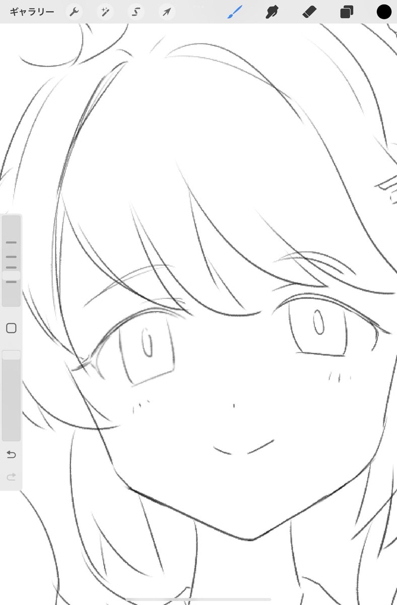 実はあのイラスト顔が全然納得いってなくて、本当はこのぐらい崩してふわふわした顔にしたかった 