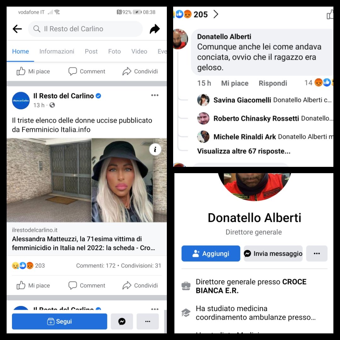 italymystery's tweet photo. #femminicidio #AlessandraMatteuzzi
Rivolgetevi ad un altro servizio ambulanze, non c'è da fidarsi di spara questi commenti schifosi 
#donatelloalberti #crocebianca
 
https://t.co/W88NpsNjbE https://t.co/owJsb0vYir