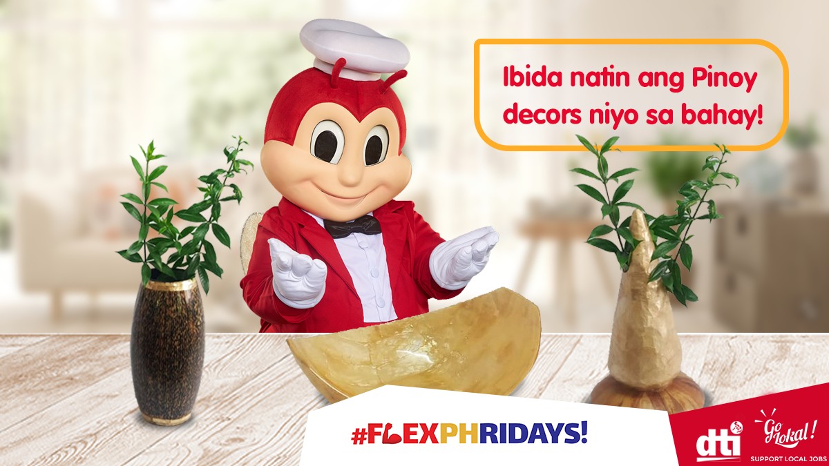 Jollibee's tweet photo. Kitang-kita ang joy sa bahay ‘pag may Pinoy made home decors! Kaya ngayong #FlexPHridays, ipagmalaki niyo ang talento at galing ng Pinoy by sharing us photos of your proudly-Filipino made decors! https://t.co/u0ew2Um5tz