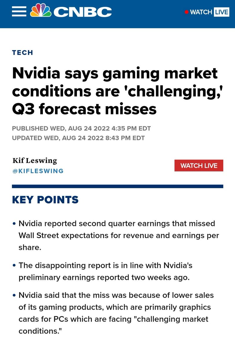 Is good for you! That's what happens when you greedy during the covid/crypto times. Must learn not to bite the hand that feeds you! You best release the 4090 at a proper MSRP! 
.
.
.
#gaming #rtx #PCGaming