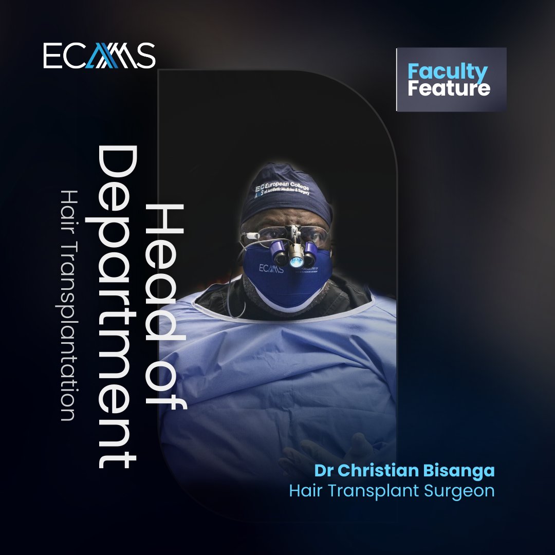 #featurefriday is dedicated to Dr. Christian Bisanga, the founder of BHR and head of the ECAMS Hair Restoration division!  
He has done one of the largest FUT hair transplants in Europe (can you guess how many grafts were done?) ➡️ bit.ly/3Quzhu4