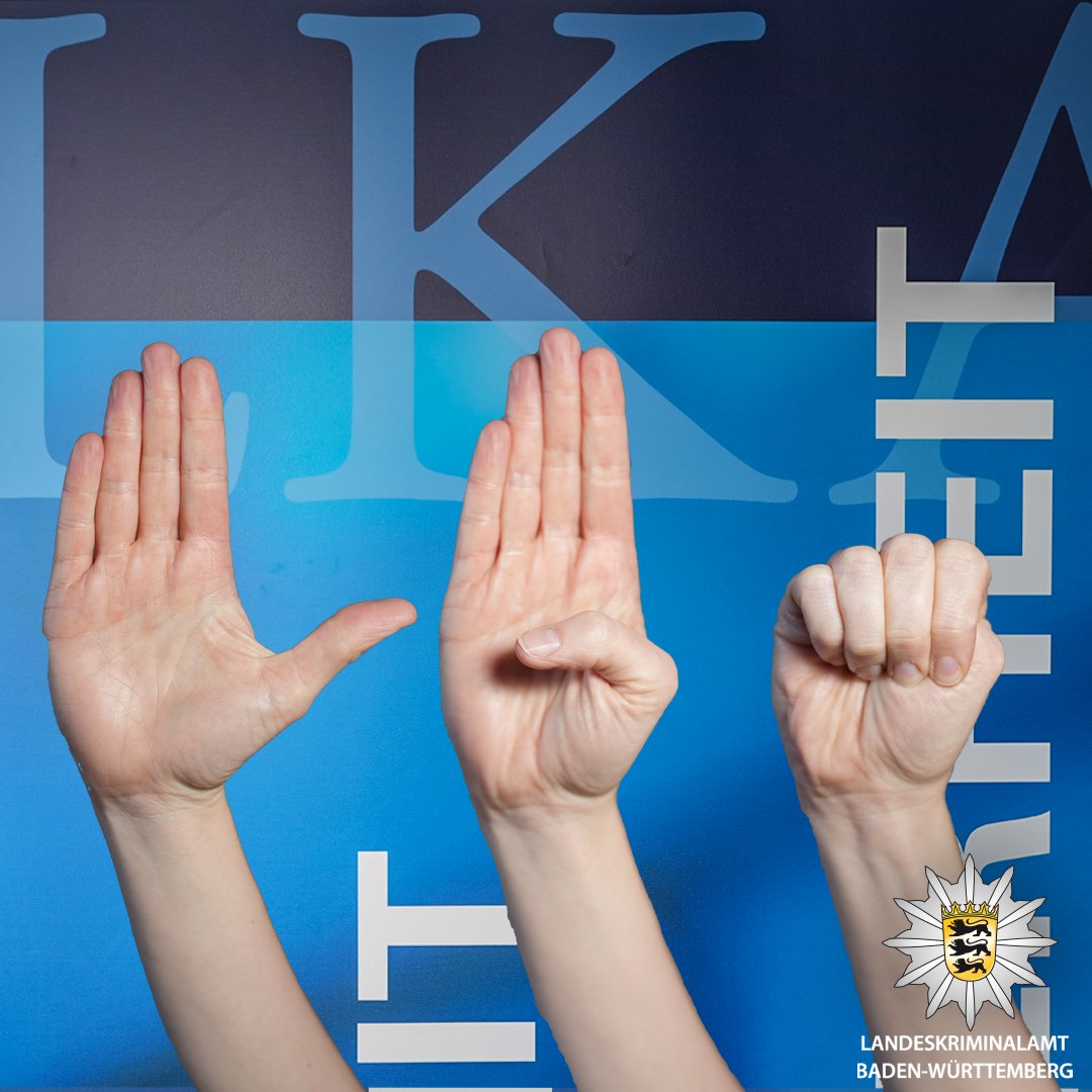 Kennt Ihr das „Signal for Help“? - Bitte RT
Damit machte in Rheinland-Pfalz eine 14 Jährige auf sich aufmerksam, die von einem Mann belästigt wurde. Das „Signal for Help“ ist ein international bekannter Hilferuf, der es ermöglicht heimlich auf Euch aufmerksam zu machen.
#LKABW