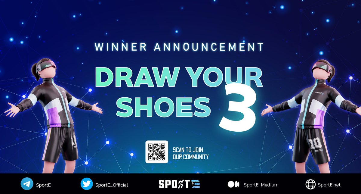 Congratulation our 10 winners, your artworks received the most Like, Retweet, Share on Twitter. Please DM us to receive your prize. 
👉 Winner List: docs.google.com/spreadsheets/d…
*All data (Like, Retweet, Share) is calculated from 05 to 19th August 2022.   

#SportE #movetoearn  #m2e