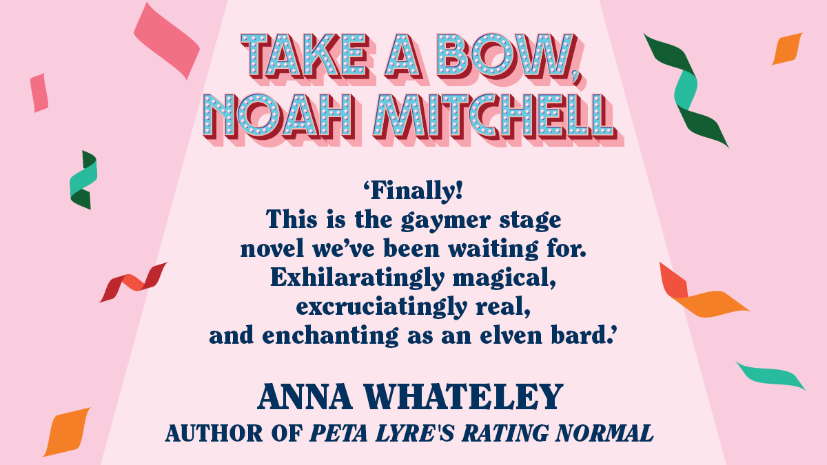 Only four days until we have this 'gaymer stage novel' by @tobias_madden in our hands! 😍

Pre-order ➡️ bit.ly/3ALui29

Take a Bow, Noah Mitchell, follows Noah, a lonely gaymer who joins community theatre to get his online crush to love him irl. What could go wrong?