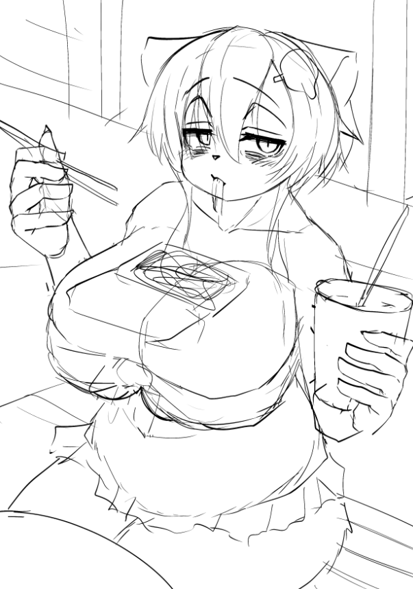 FANBOX用ラフ
おっぱいを有効活用する三毛猫ちゃんです 