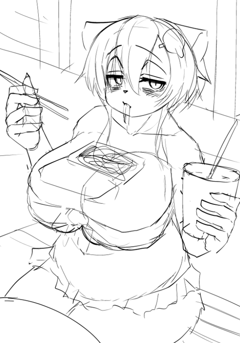 FANBOX用ラフ
おっぱいを有効活用する三毛猫ちゃんです 