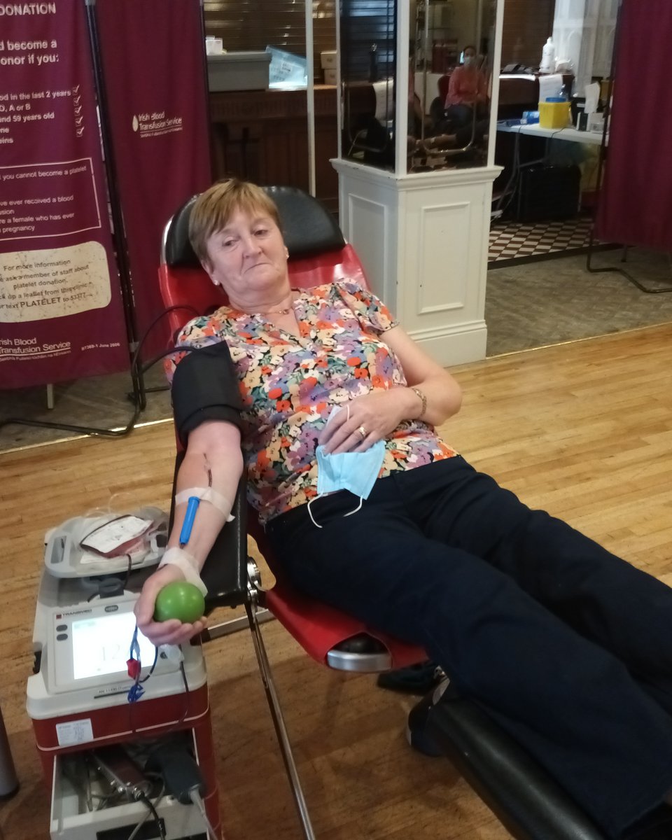Giveblood_ie's tweet photo. 50th lifesaving blood donation from Valerie Sheepy captured here at our Longford clinic this week. Fantastic milestone to reach Valerie! Thank you from the IBTS & all patients you've helped. #WeCountOnYou #GiveBlood #Thankyou #Lifesaver #50timer ๐ https://t.co/rYKAB1PyOJ