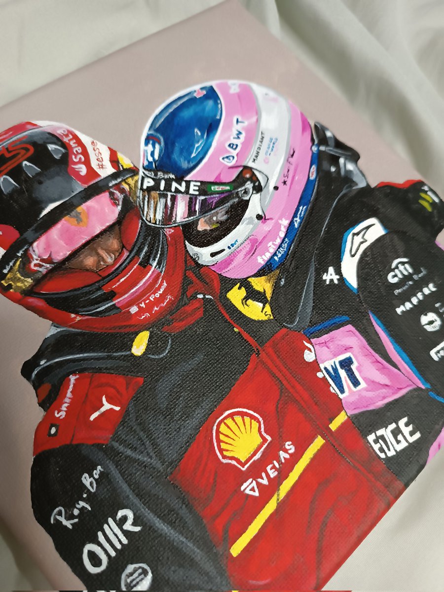 ariagarciax's tweet photo. He pintado este cuadro de @Carlossainz55 y @alo_oficial :)

Me ayudáis a que lo vean? https://t.co/2aKFhWHGJZ