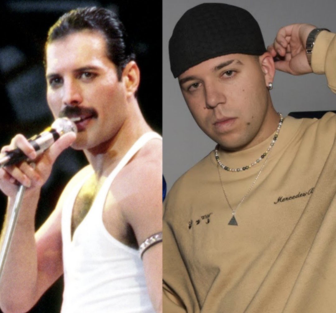 Renezzbro's tweet photo. En esta foto podemos ver a un auténtico maestro de la música llamado Quevedo y al lado un tal “Queen” (menudo nombre xddd) https://t.co/Lh65k1bDto