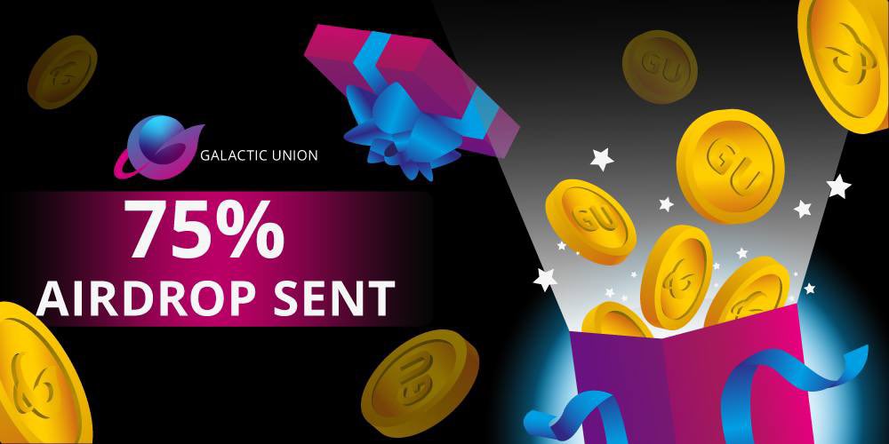 Galactic_GU's tweet photo. ⚡️ 75% airdrop mailing is ready 
🎉Congratulations to the lucky ones
    26.08.2022 
🔥LAST HALVING!!!!🔥
✅We are reducing airdrop payments due to high demand!
💰New payment: 52 GU
🔗more information https://t.co/xytF5AMTqC
#GalacticUnion_GU #GU #GU_token
#Polygon 
#NFT #Airdrop https://t.co/JeWcFcoWCj
