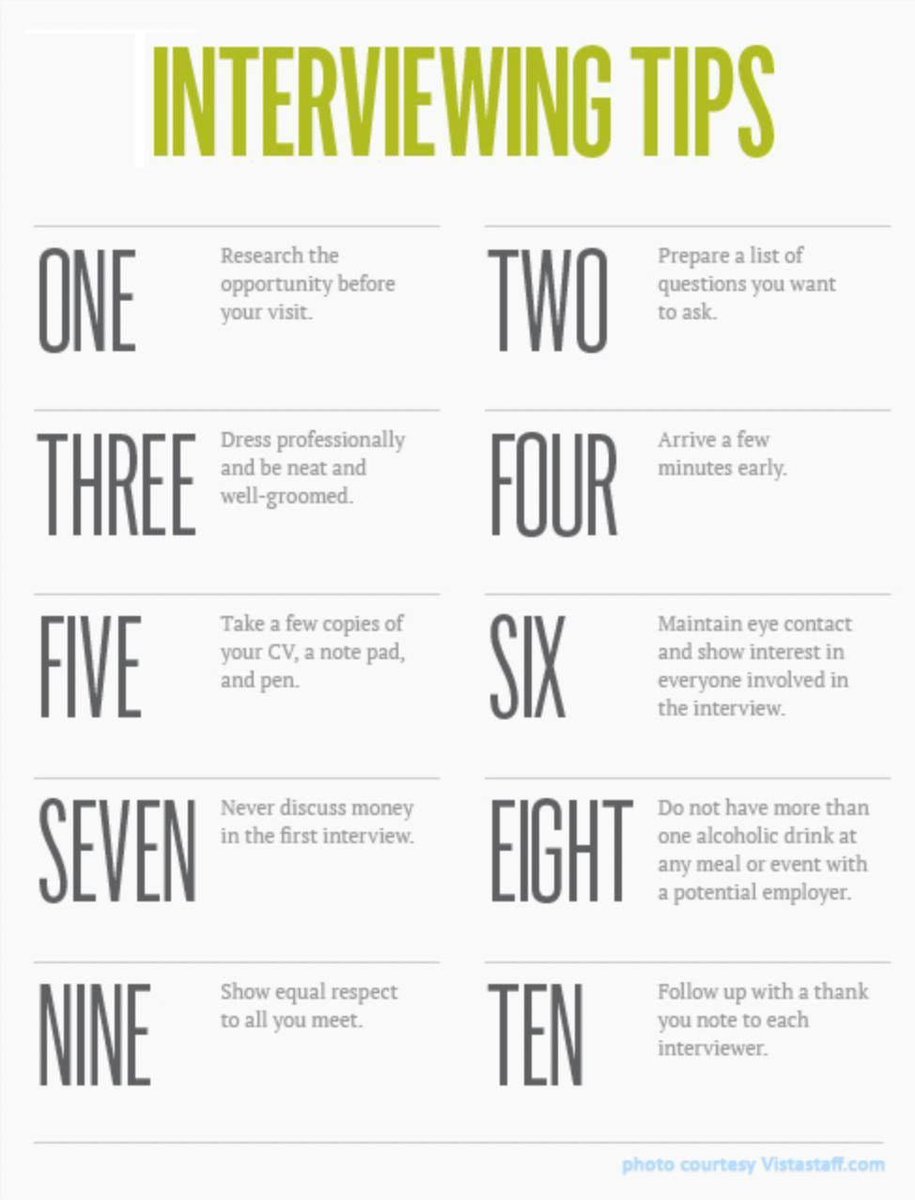 JawatnkosongMY's tweet photo. Interview Preparation Tips

Thorough preparation will increase your confidence, help overcome interviewing inexperience and enable you to sell yourself and your qualifications. #interviewtips

DAPATKAN RESUME KREATIF >
https://t.co/BdohReS6pX https://t.co/heJfn64JYI