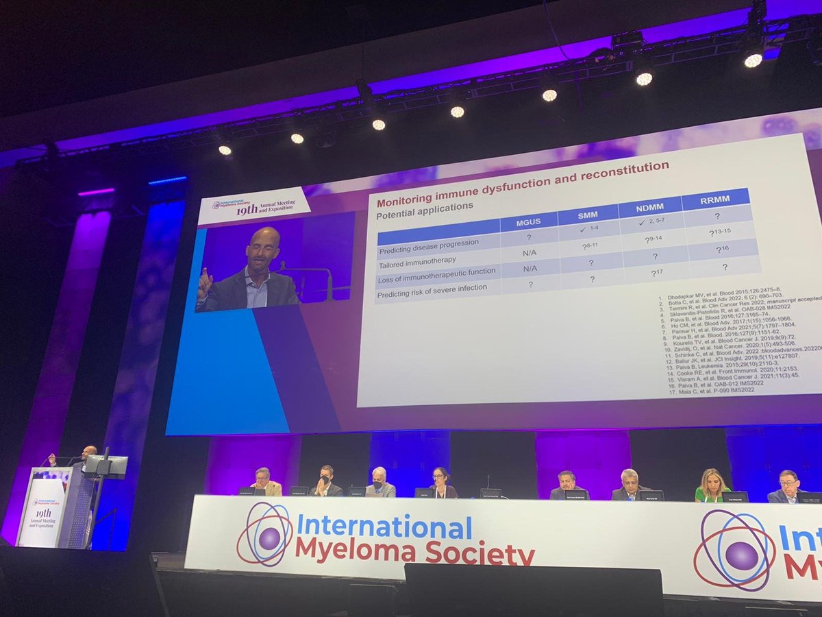 Compartiendo conocimiento en #IMS2022, el International Myeloma Society Anual Meeting.
Gran charla de nuestro investigador <a href="/BrunoPaiva_UNAV/">Bruno Paiva</a> sobre las aplicaciones futuras de la monitorización inmunológica en #mieloma múltiple
<a href="/Myeloma_Society/">Myeloma Society</a>