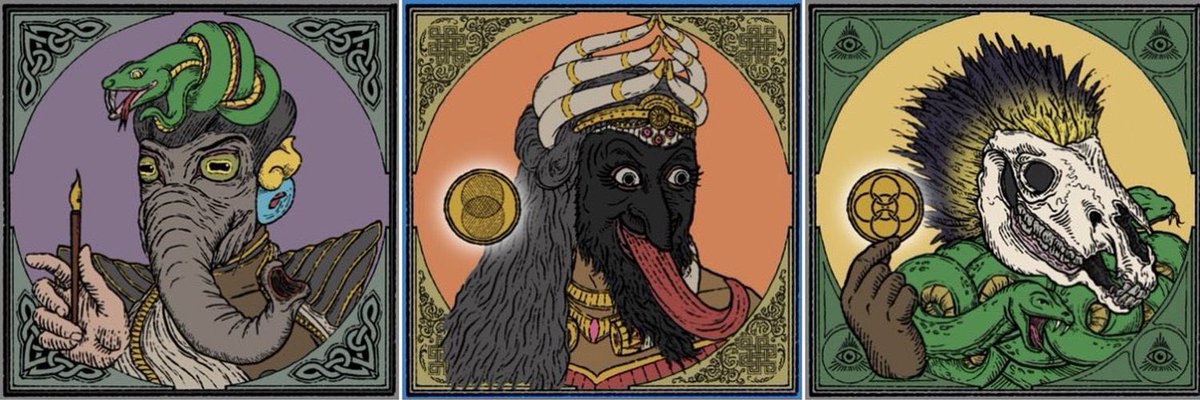 10000 Gods &amp; Demons
Hand drawn by art professor
Cooooool 
#Freemint #NFTs #FreeMints