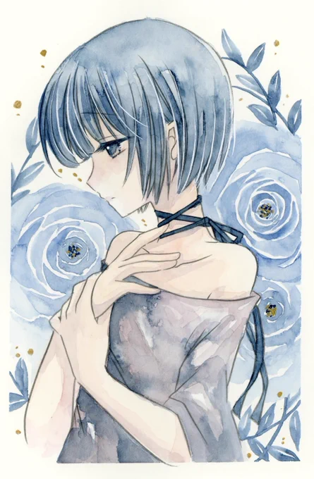 drawing 憂#透明水彩 #drawing #イラスト 