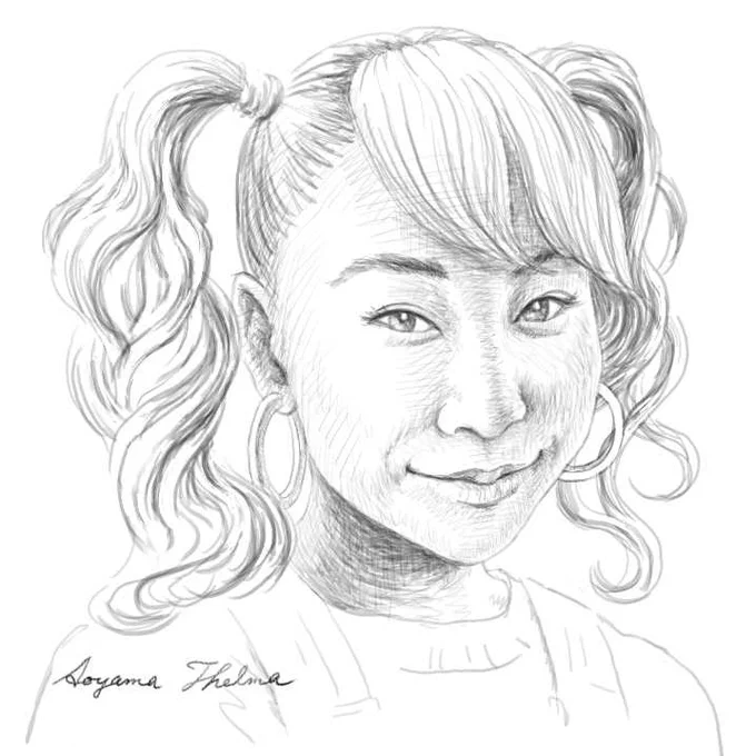 #絵描きさんと繋がりたい  #創作イラ #みんなで楽しむTwitter展覧会  #似顔絵  #イラスト #スケッチ 
#ユニコーンに乗って に女優としても出演の #青山テルマ  さん。これからも活躍が楽しみですね。
(デジタルでの鉛筆&amp;淡彩)

ココナラ似顔絵やってます。
https://t.co/0HyNWMXdSu 