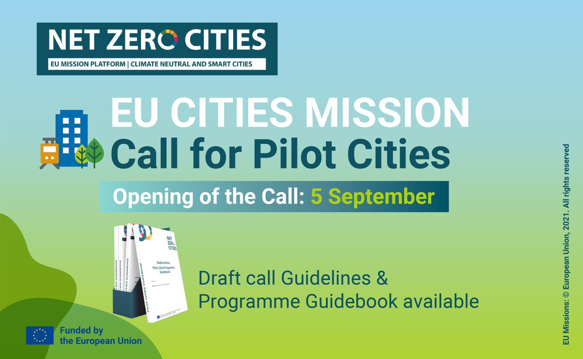 Do you want to submit a good quality proposal to the Pilot Cities Call? Read the Programme Guidebook, which outlines the scope, aims &amp; objectives of the programme, and lists useful resources, tools &amp; case studies➡️netzerocities.app/PilotGuideBook
#NZCPilotCities #MissionCities #EUMissions