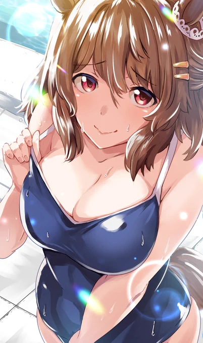 トレセン時代の水着を着るライトハロー #ウマ娘 
