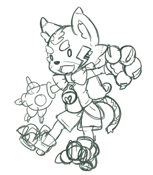 こねくりまわしてたけどなかなか上手にまとまらなかったのでラフ出し( ˘ω˘)もうちょっとバランス見直したい 