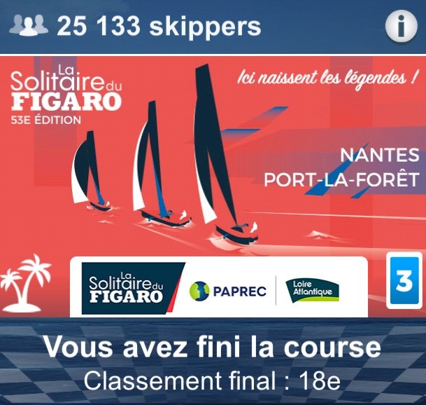 Loeuf85's tweet photo. Et voilà, la première étape de @LaSolitaire_53e sur @VirtualRegatta est finie.
Satisfait de ce beau Top 20!
Félicitations à @koky_BFC et à @ExtazSea pour leurs victoires.
Avec les copains de la @Team_Vendee_TVD nous finissons 10ème .
#Sodebo #EmotionsUltim #ObjectifTJV23 https://t.co/8CNprdfYJP
