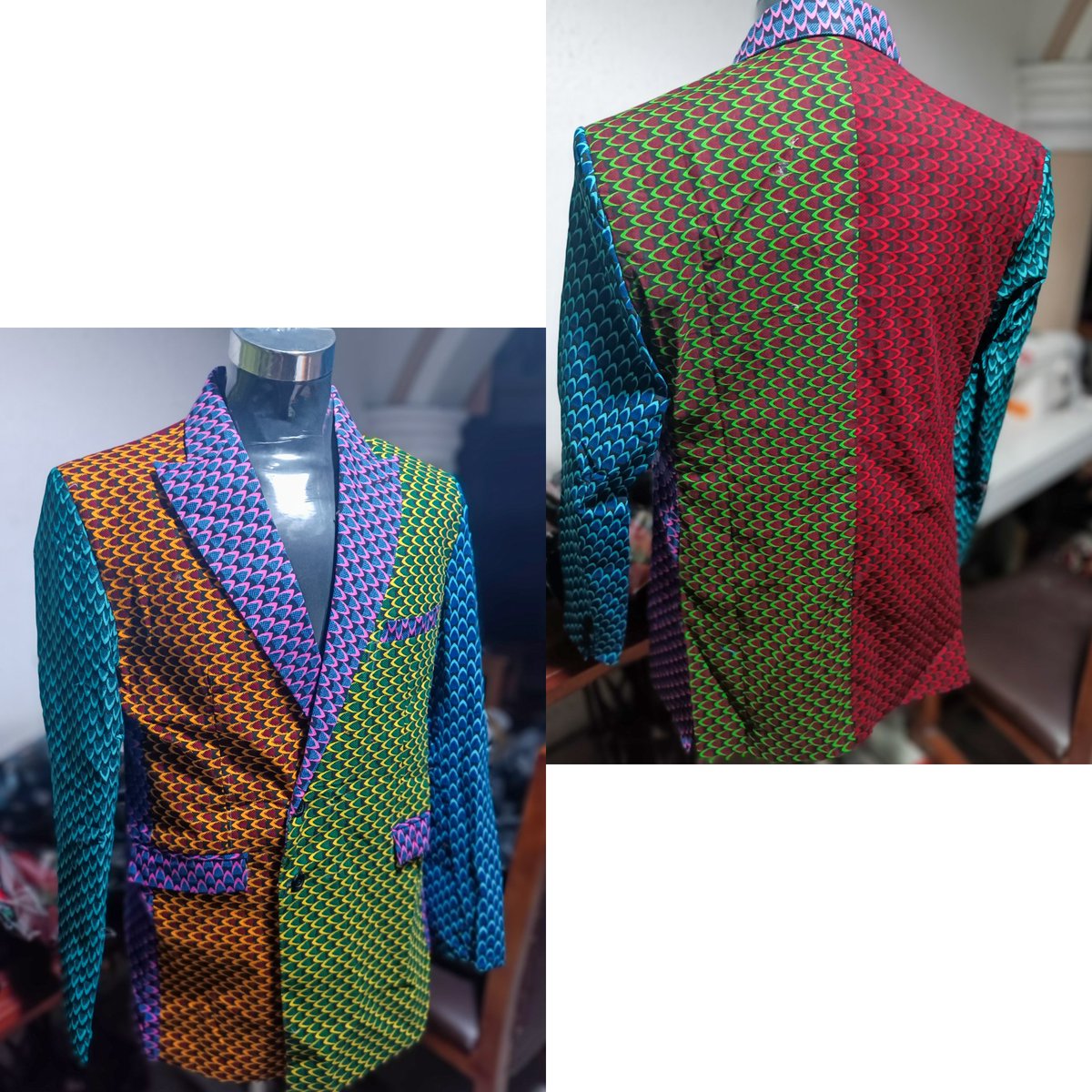 gemogi's tweet photo. We reimagined Joseph's coat of many colours for a client.
Made with 7 colours of the same print .
Still available to order 😁
#WearGemogi https://t.co/MXlhXMyJrl