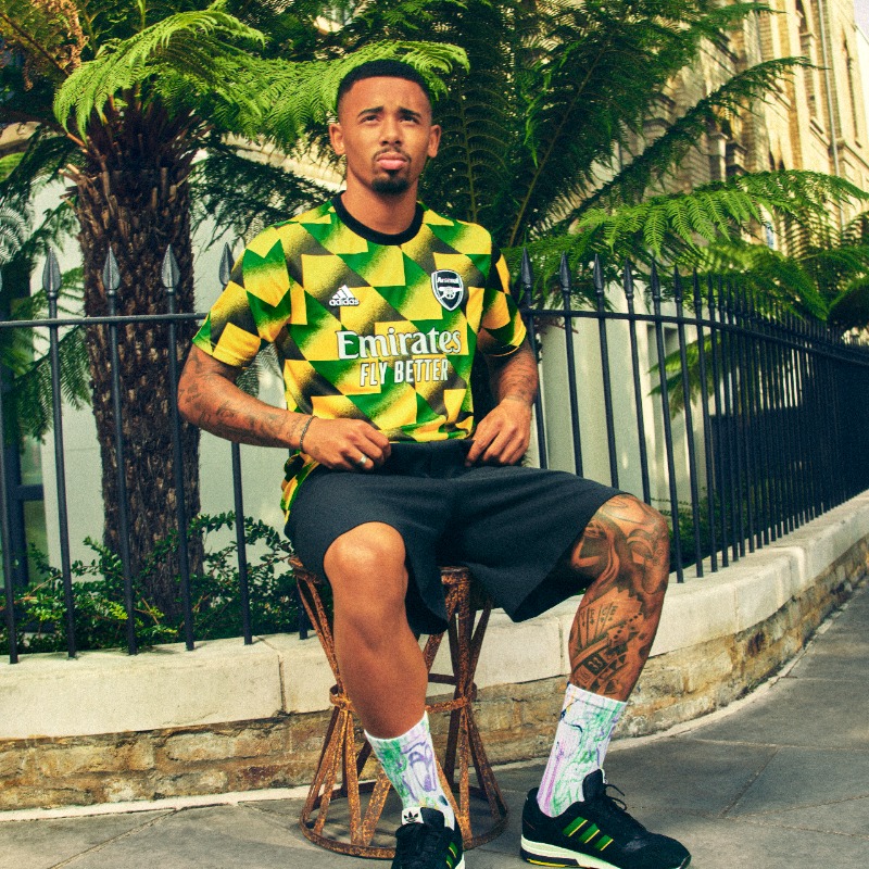 Arsenal's tweet photo. More colour. More life 🏖

The Arsenal x @adidasfootball 22/23 pre-match shirt ⚡️

Get yours on Arsenal Direct today! 👇