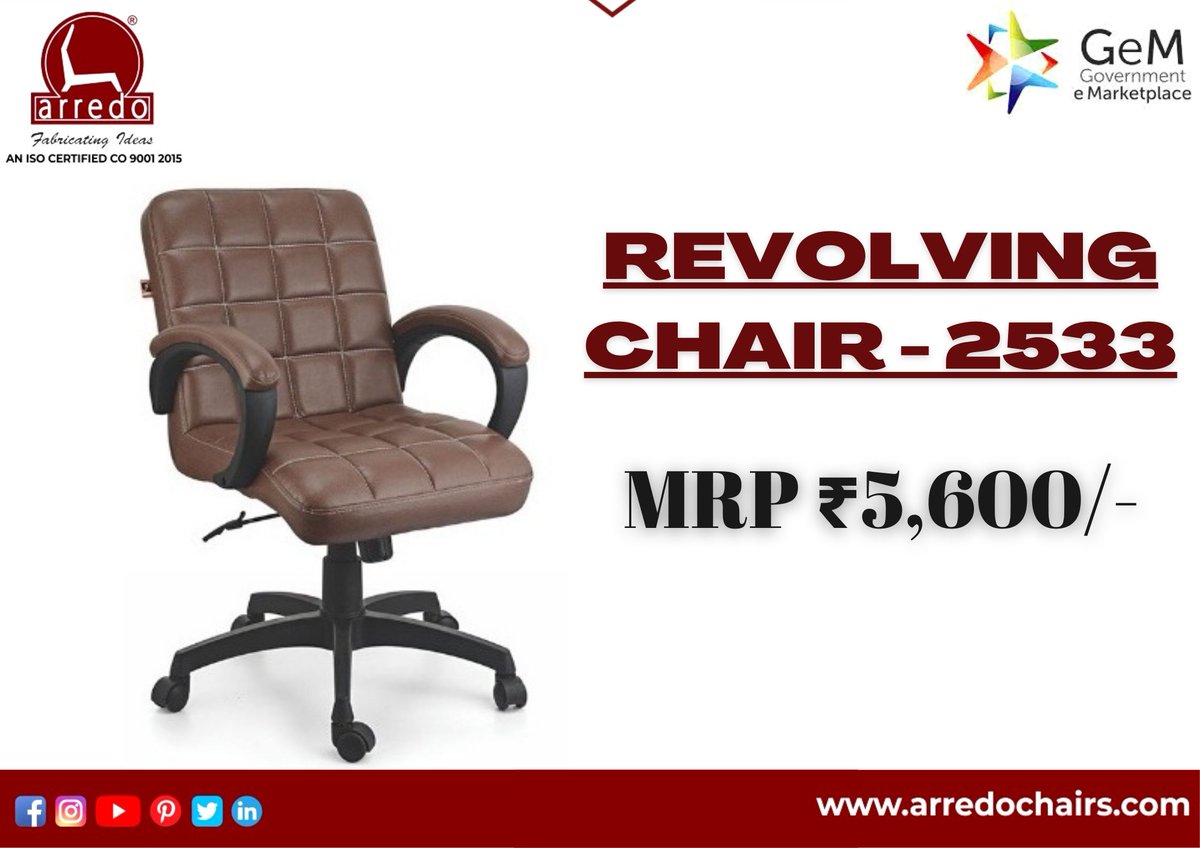 ArredoChairs's tweet photo. ARREDO_REVOLVING CHAIR-2533
Contact for any query - +91-9810410995
Visit- https://t.co/vC08miGUhW
#arredo #chairs #arredochairs #cafeteria #executivechairs #bosschairs #foldingtable #officetable #officefurniture #officedecor #furniture #interiordesign #homedecor #design #interior https://t.co/bSci9NbxrV