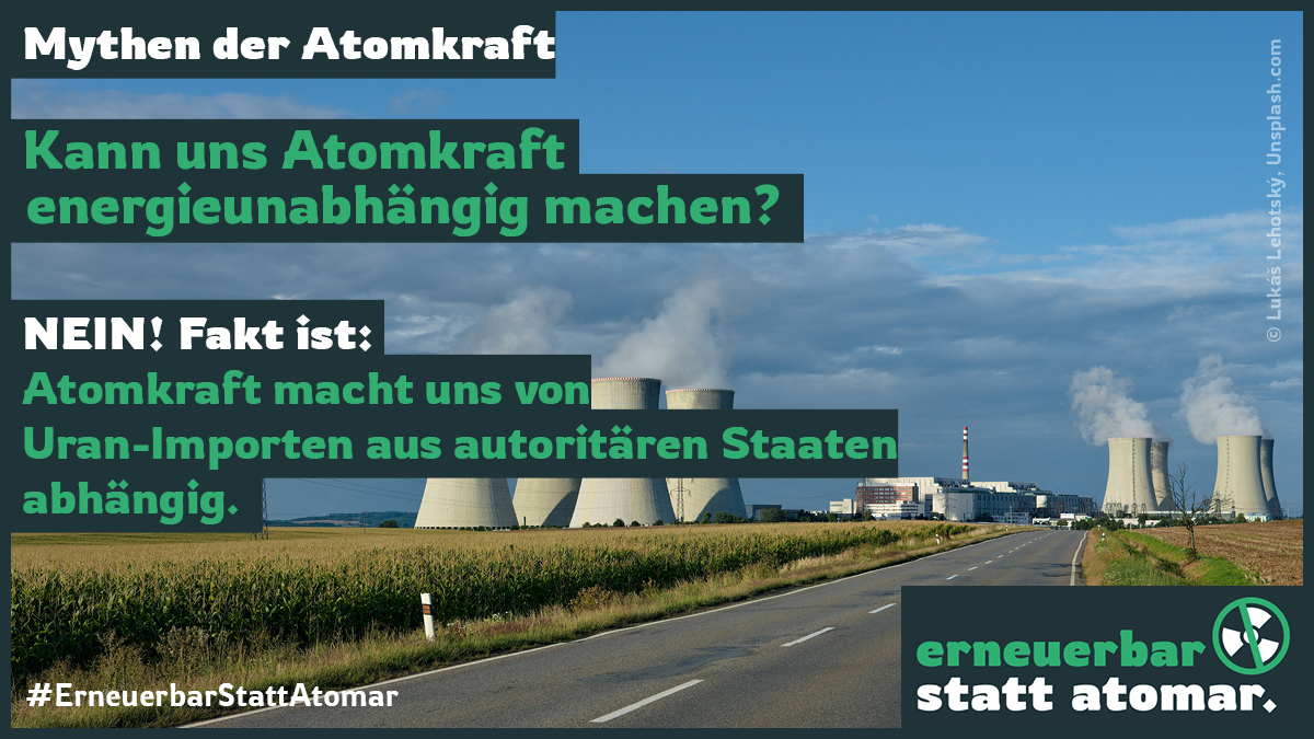 RenewsTweet's tweet photo. 2020 bezog die #EU insgesamt 20,2 Prozent des für die Kernspaltung benötigten #Urans aus 🇷🇺 und aus dem benachbarten Kasachstan stammten weitere 19,1 Prozent 😱. 
https://t.co/fHlYThvfUo

#erneuerbarstattatomar #AKW #Atomkraft #Russland https://t.co/I3ZiwVoHfE
