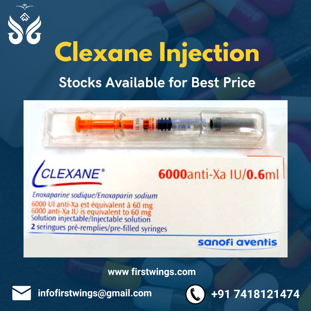 FirstwingsOffl's tweet photo. Are you looking for Clexane Enoxaparin Injection ?

Ready stock available with Best Price.

WhatsApp or Call us : +91 74181 21474

Mail us : infofirstwings@gmail.com /info@firstwings.in

#Firstwings #pharmaceuticals #Pharma #supplier #wholesaler #Available #Clexane #Enoxaparin https://t.co/kepIh22dAd