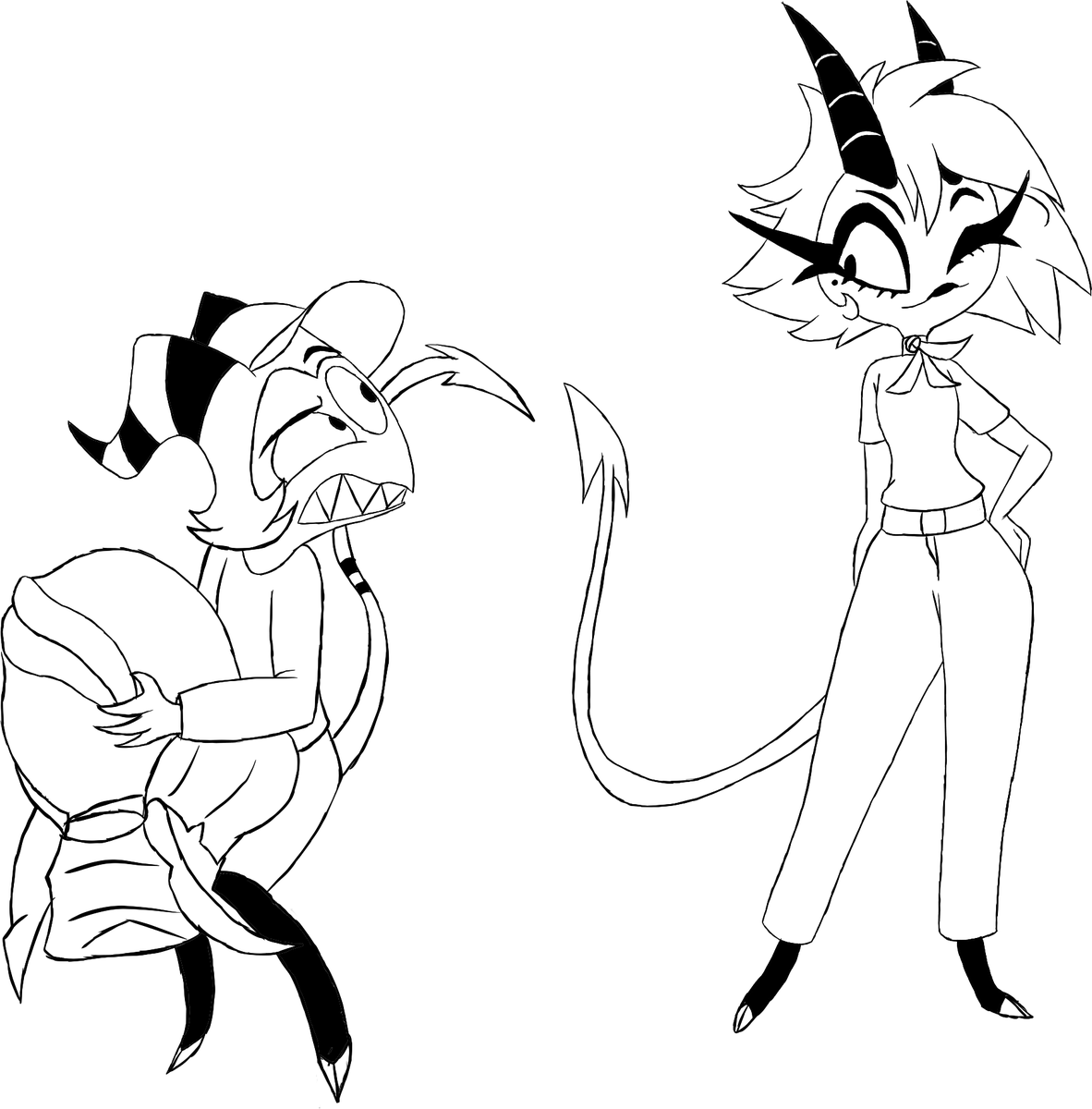 Gariandos's tweet photo. And Day 4 is ready to go. Bit late on this one since I got home late.
#HelluvaBoss #HelluvaBossFanart #MoxxiexMillie #MandMweek #HelluvaBossMillie #HelluvaBossMoxxie #Moxxie #Millie https://t.co/LVhr6whOPO