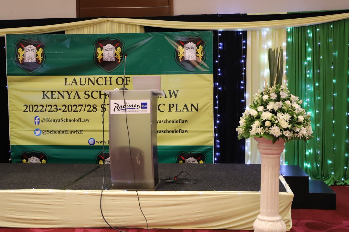 SchoolofLawKE's tweet photo. Happening now launch of the KSL Strategic Plan for 2022/23 -2027/28.
#splaunch
#KSLteam https://t.co/2oBIk3gyHI
