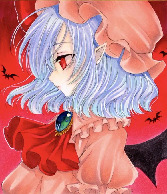 東方レミリア・スカーレット紅が似合うお嬢様が好きすぎる(*'▽')#illustration #コピック #東方Project 